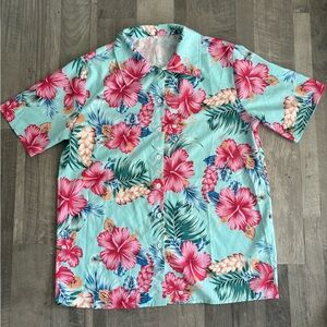 Women’s Floral Print Lapel Collar Button Front Shirt